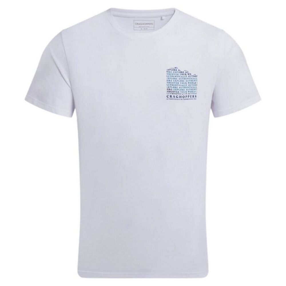 Craghoppers Mens Lucent II Mountain Back Print Short-Sleeved T-Shirt / White